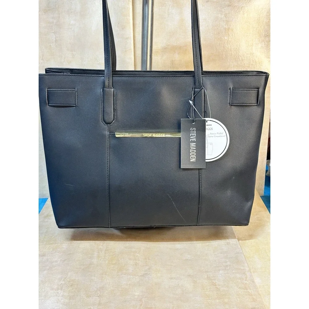 Steve Madden Satchel Handbag Tote MSRP 108.00. Black Bdiggs Computer Tote‎